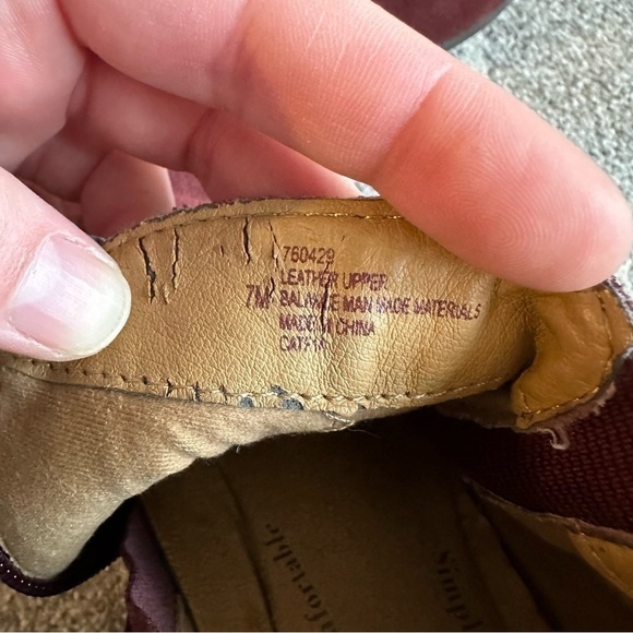 SoftSpots Burgundy Suede Leather Ankle Booties with Small Heel - Picture 9 of 10